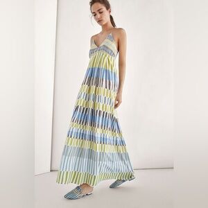 Massimo Dutti | Dresses | Massimo Dutti Kelly Green Pleated Chiffon Maxi  Dress | Poshmark